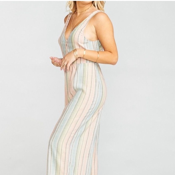 NWT Show Me Your MuMu Striped Dunaway Wide Leg Boho Jumpsuit - Picture 9 of 14